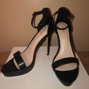 ALDO Strappy Platform Stilettos - Black